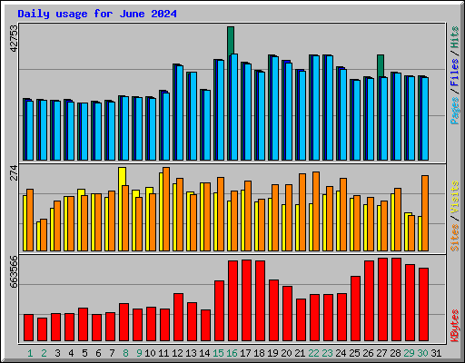 Daily usage for June 2024