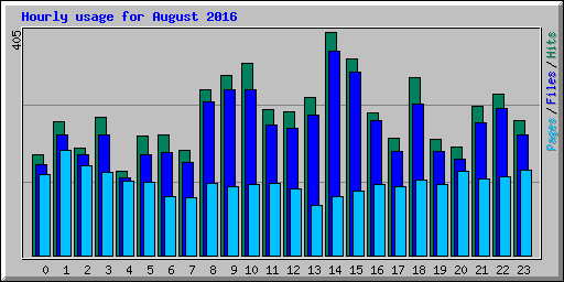 Hourly usage for August 2016