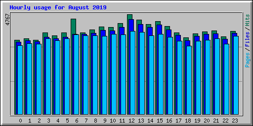 Hourly usage for August 2019