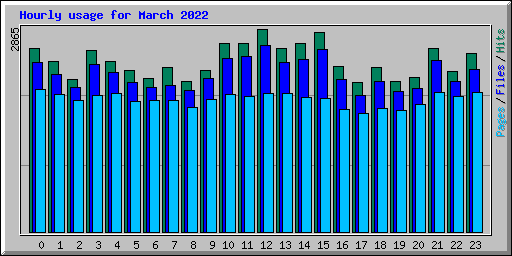 Hourly usage for March 2022